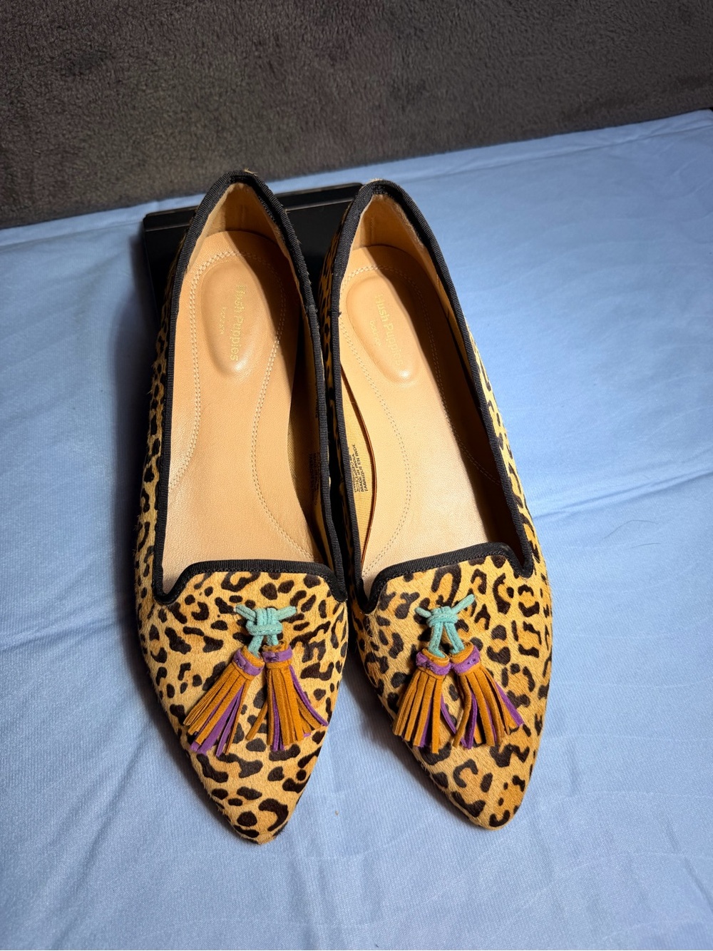 Hush Puppies Leopard Tassel Pointed Flats - Yellow & Black - Picture 6 of 11
